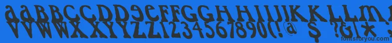 フォントCaslondadaesqueleft – 黒い文字の青い背景