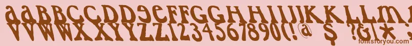 フォントCaslondadaesqueleft – ピンクの背景に茶色のフォント
