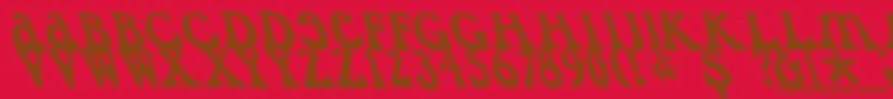 Шрифт Caslondadaesqueleft – коричневые шрифты на красном фоне