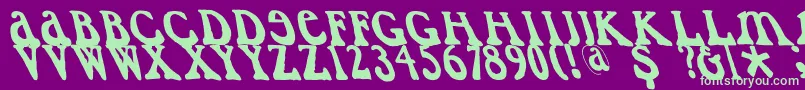 Caslondadaesqueleft-fontti – vihreät fontit violetilla taustalla