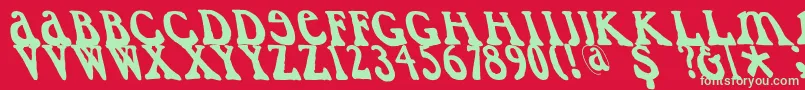 Caslondadaesqueleft Font – Green Fonts on Red Background