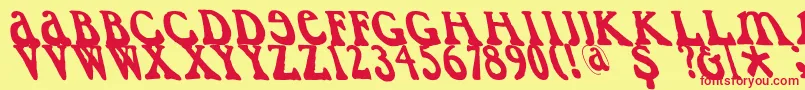 Caslondadaesqueleft Font – Red Fonts on Yellow Background