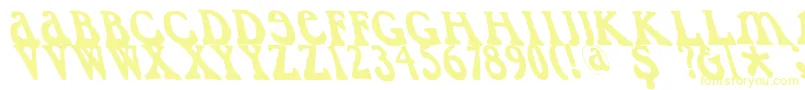 Caslondadaesqueleft-Schriftart – Gelbe Schriften auf weißem Hintergrund