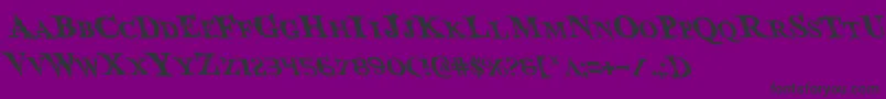 BloodCrowLeftalic-Schriftart – Schwarze Schriften auf violettem Hintergrund