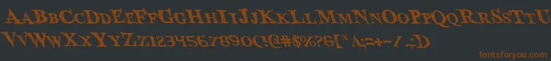 BloodCrowLeftalic Font – Brown Fonts on Black Background