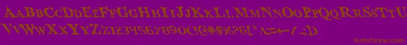 BloodCrowLeftalic Font – Brown Fonts on Purple Background