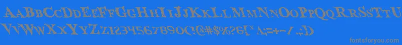 Czcionka BloodCrowLeftalic – szare czcionki na niebieskim tle