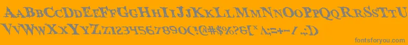 BloodCrowLeftalic-Schriftart – Graue Schriften auf orangefarbenem Hintergrund