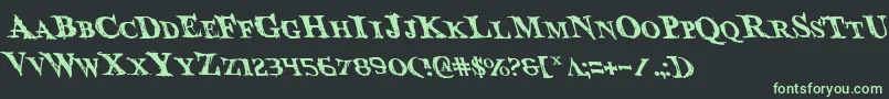 BloodCrowLeftalic Font – Green Fonts on Black Background