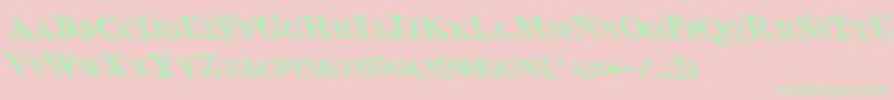 BloodCrowLeftalic Font – Green Fonts on Pink Background