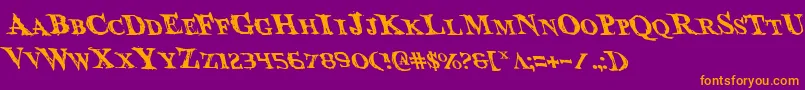 Police BloodCrowLeftalic – polices orange sur fond violet