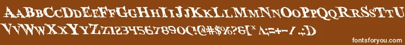 BloodCrowLeftalic Font – White Fonts on Brown Background