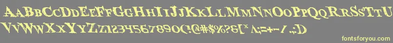 BloodCrowLeftalic Font – Yellow Fonts on Gray Background