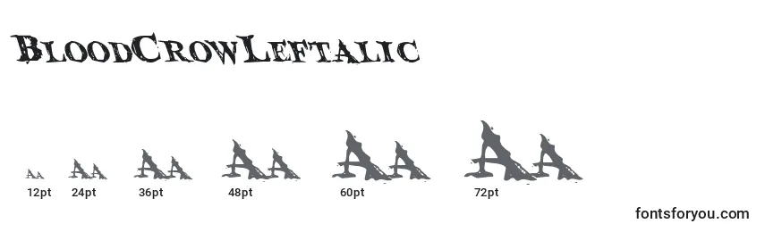 BloodCrowLeftalic Font Sizes