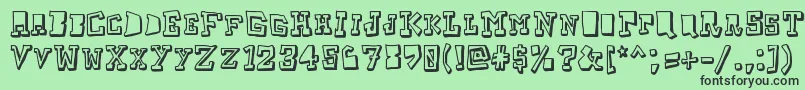 Шрифт Taketwo – чёрные шрифты на зелёном фоне