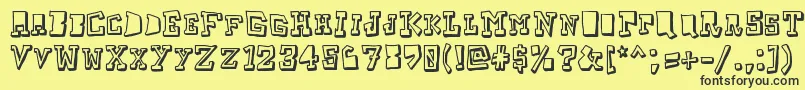Taketwo-fontti – mustat fontit keltaisella taustalla