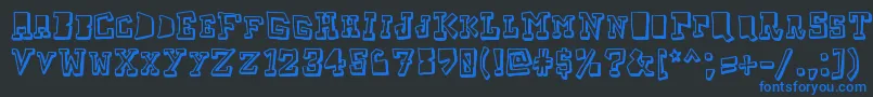 Taketwo-Schriftart – Blaue Schriften auf schwarzem Hintergrund