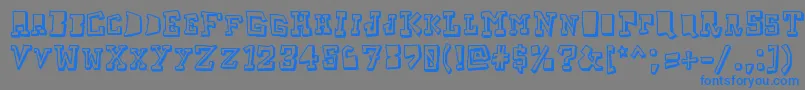フォントTaketwo – 灰色の背景に青い文字