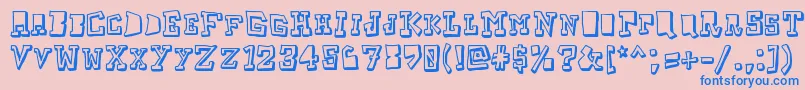 フォントTaketwo – ピンクの背景に青い文字