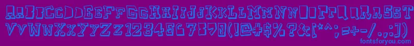 Taketwo-fontti – siniset fontit violetilla taustalla