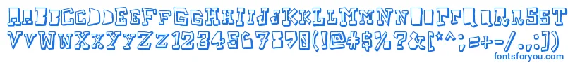 Fonte Taketwo – fontes azuis em um fundo branco