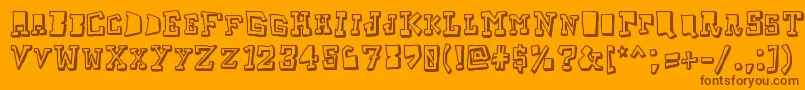 フォントTaketwo – オレンジの背景に茶色のフォント