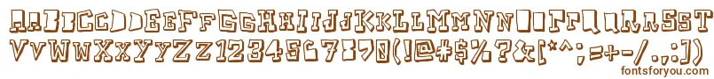 Taketwo-Schriftart – Braune Schriften auf weißem Hintergrund