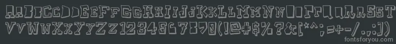 Taketwo-Schriftart – Graue Schriften auf schwarzem Hintergrund