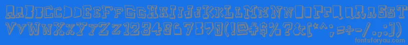 フォントTaketwo – 青い背景に灰色の文字