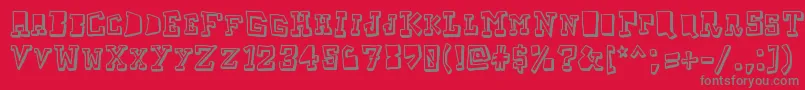 Taketwo-fontti – harmaat kirjasimet punaisella taustalla