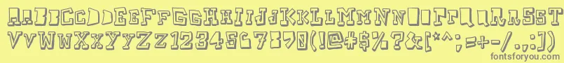 Taketwo-Schriftart – Graue Schriften auf gelbem Hintergrund