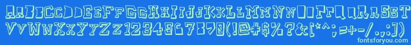 Taketwo Font – Green Fonts on Blue Background