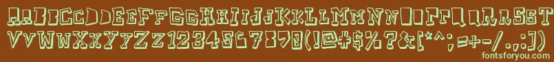 Taketwo-fontti – vihreät fontit ruskealla taustalla