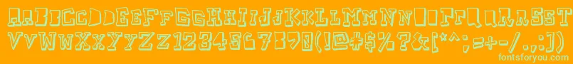 フォントTaketwo – オレンジの背景に緑のフォント