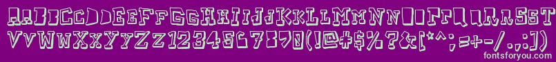 Taketwo-Schriftart – Grüne Schriften auf violettem Hintergrund