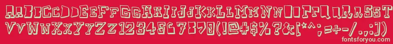 フォントTaketwo – 赤い背景に緑の文字