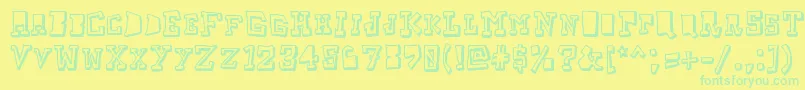 フォントTaketwo – 黄色い背景に緑の文字