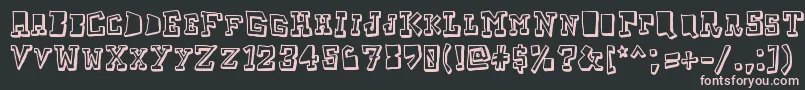 Taketwo-fontti – vaaleanpunaiset fontit mustalla taustalla