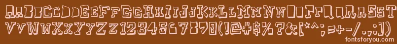 Taketwo-fontti – vaaleanpunaiset fontit ruskealla taustalla