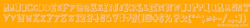 Fonte Taketwo – fontes rosa em um fundo laranja