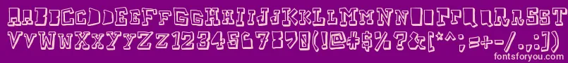 Taketwo-Schriftart – Rosa Schriften auf violettem Hintergrund