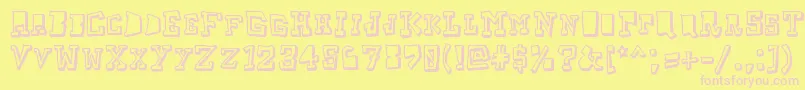 フォントTaketwo – ピンクのフォント、黄色の背景