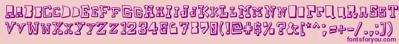 Taketwo-fontti – violetit fontit vaaleanpunaisella taustalla