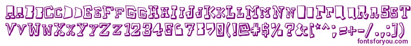 フォントTaketwo – 白い背景に紫のフォント