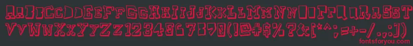 フォントTaketwo – 黒い背景に赤い文字