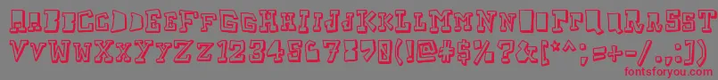 フォントTaketwo – 赤い文字の灰色の背景