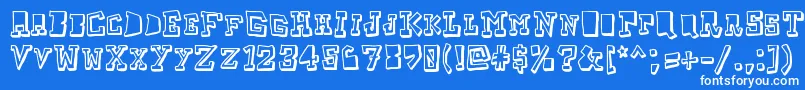 Fonte Taketwo – fontes brancas em um fundo azul