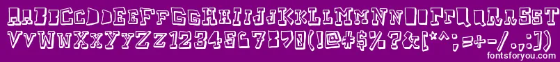 Fonte Taketwo – fontes brancas em um fundo violeta