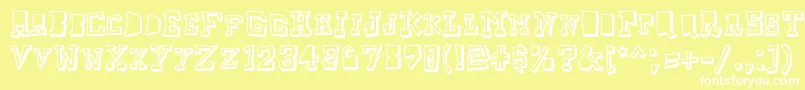 Taketwo-fontti – valkoiset fontit keltaisella taustalla