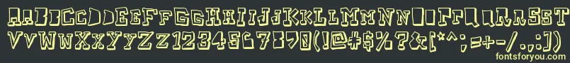 Taketwo-fontti – keltaiset fontit mustalla taustalla